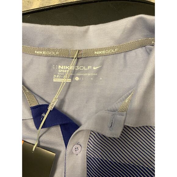 Nike Golf Sport Dri-Fit Polo Shirt Light Purple Sleeve Mens Large - Picture 2 of 12